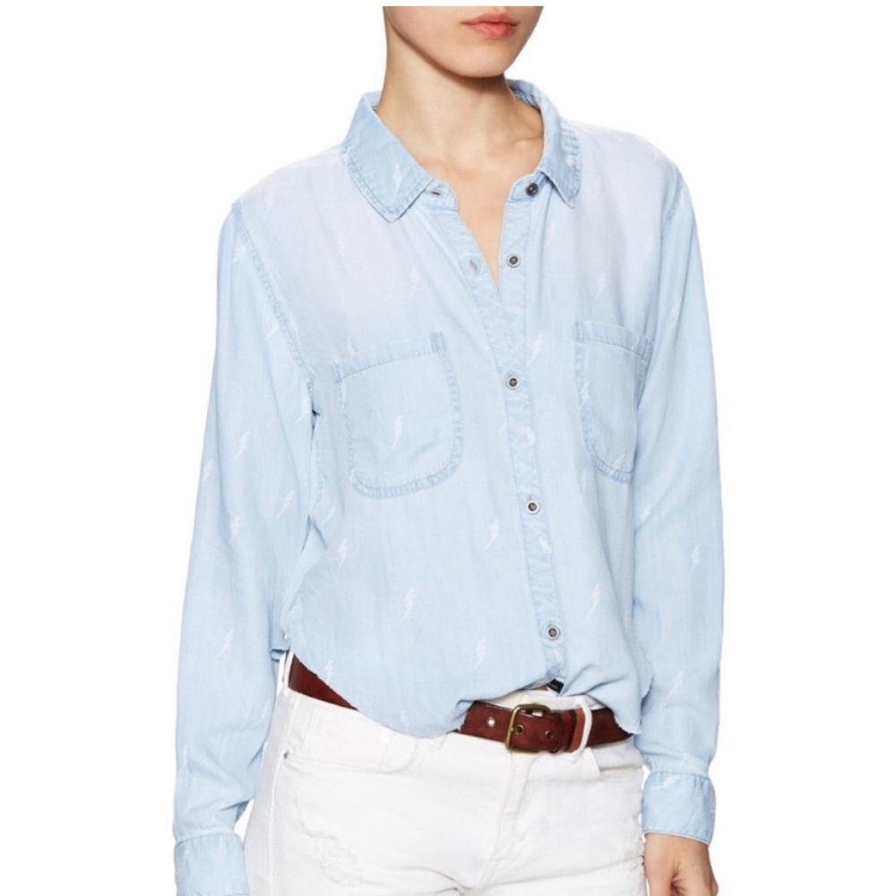 ⚡️NWT Rare Rails Carter Lightning Bolt⚡️Blue Chambray Shirt - Women’s Medium